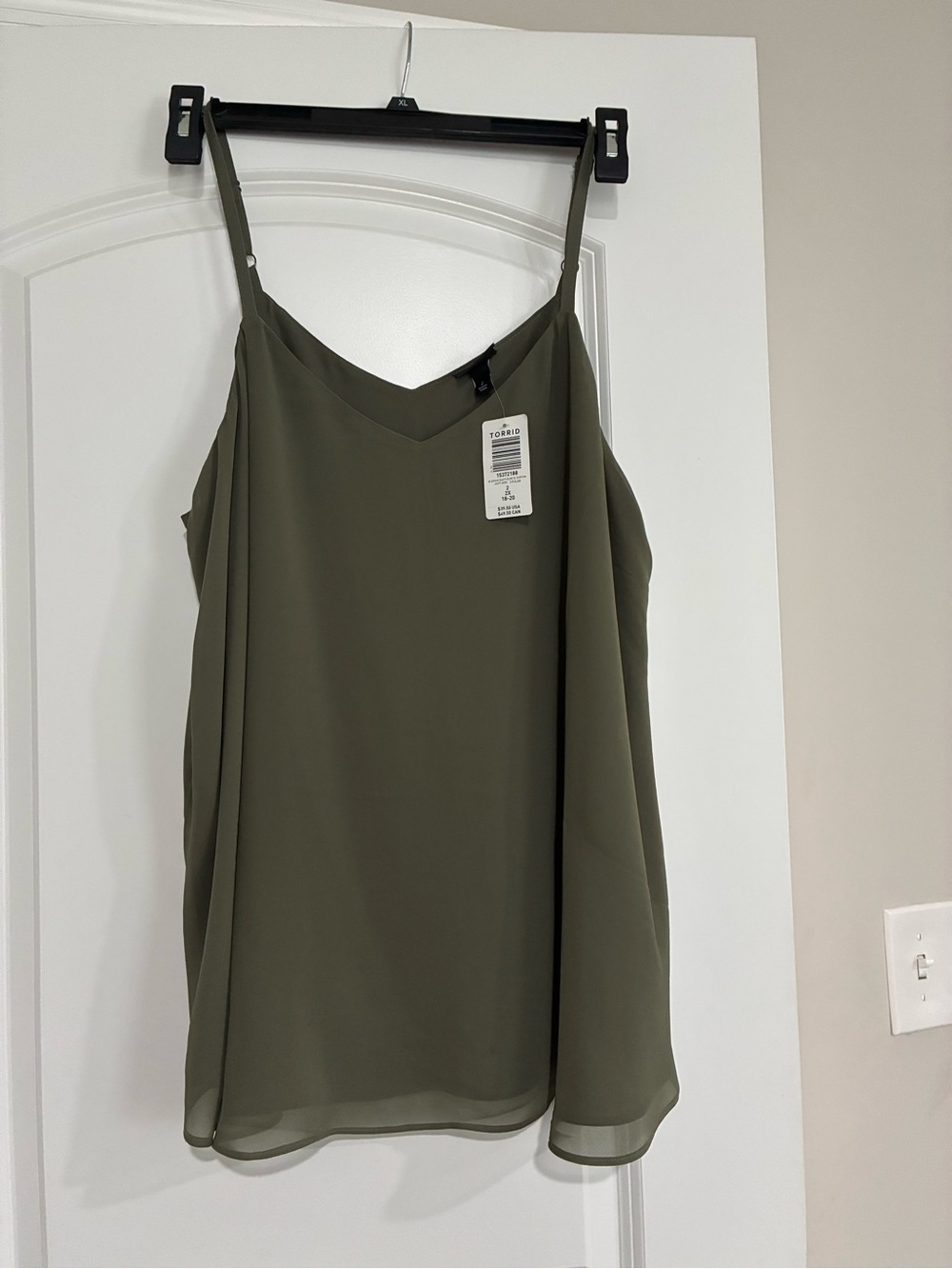 torrid Olive V-Neck Spaghetti Strap Cami size 2